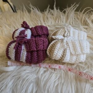 Handmade Crochet Baby Booties Set
